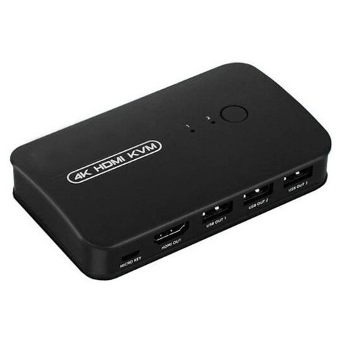 KVM свич переключатель, 2 порта, HDMI USB, кнопка, фото 1