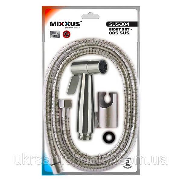 Набір для гігієничного душу MIXXUS BIDE SET-005 з нержавіючої сталі лійка для біде шланг на біде, фото 1