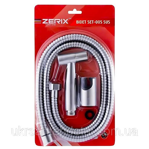Комплект лейка шланг для гігієничного душу ZERIX BIDE SET-005 з нержавіючої сталі лійка для біде шланг на біде, фото 1