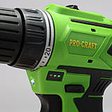 Безщітковий шуруповерт Procraft PA12BL (12В, 2Аг, 30Нм, 1 АКБ) Акумуляторний шуруповерт Прокрафт PA-12BL, фото 6