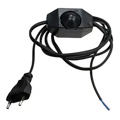 Шнур мережевий із регулятором (димер 200 Вт ) чорний 2м