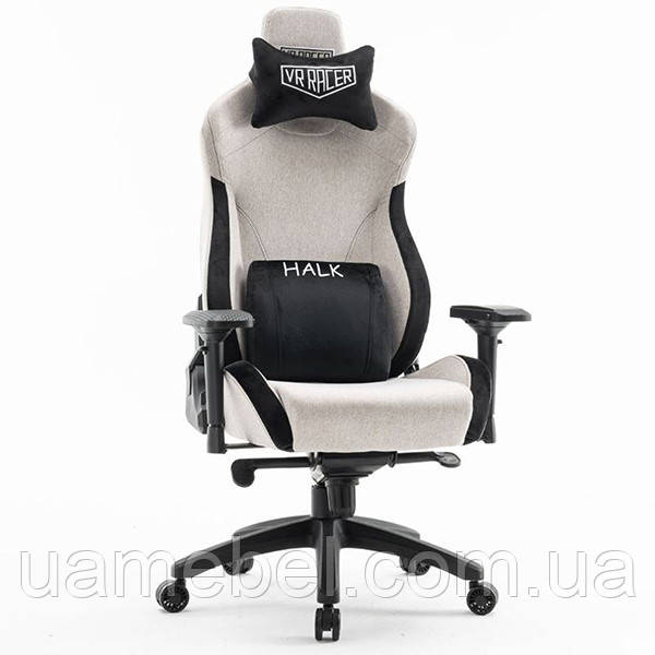 Крісло геймерське VR Racer Textile Halk сірий