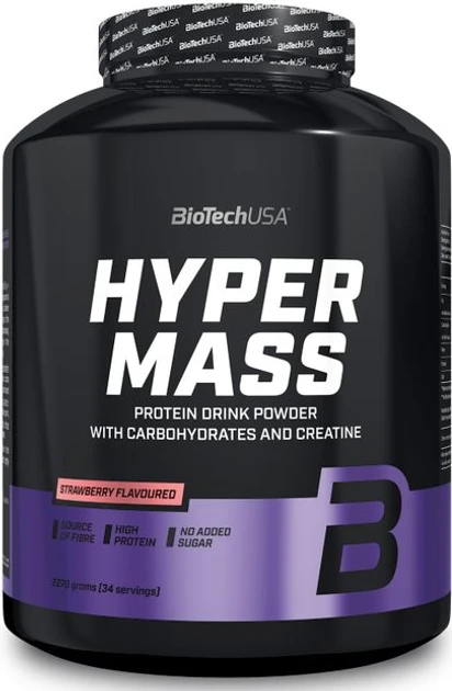 Гейнер Biotech Hyper Mass Strawberry, 2270 г, фото 1