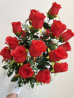 Штучний букет троянд на 24 бутони ( червоний , 70 см ), фото 3