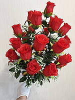 Штучний букет троянд на 24 бутони ( червоний , 70 см ), фото 5