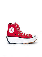 Червоні кеди Converse All Star Hight Top Текстильні  Люкс Унісекс конверс купити
