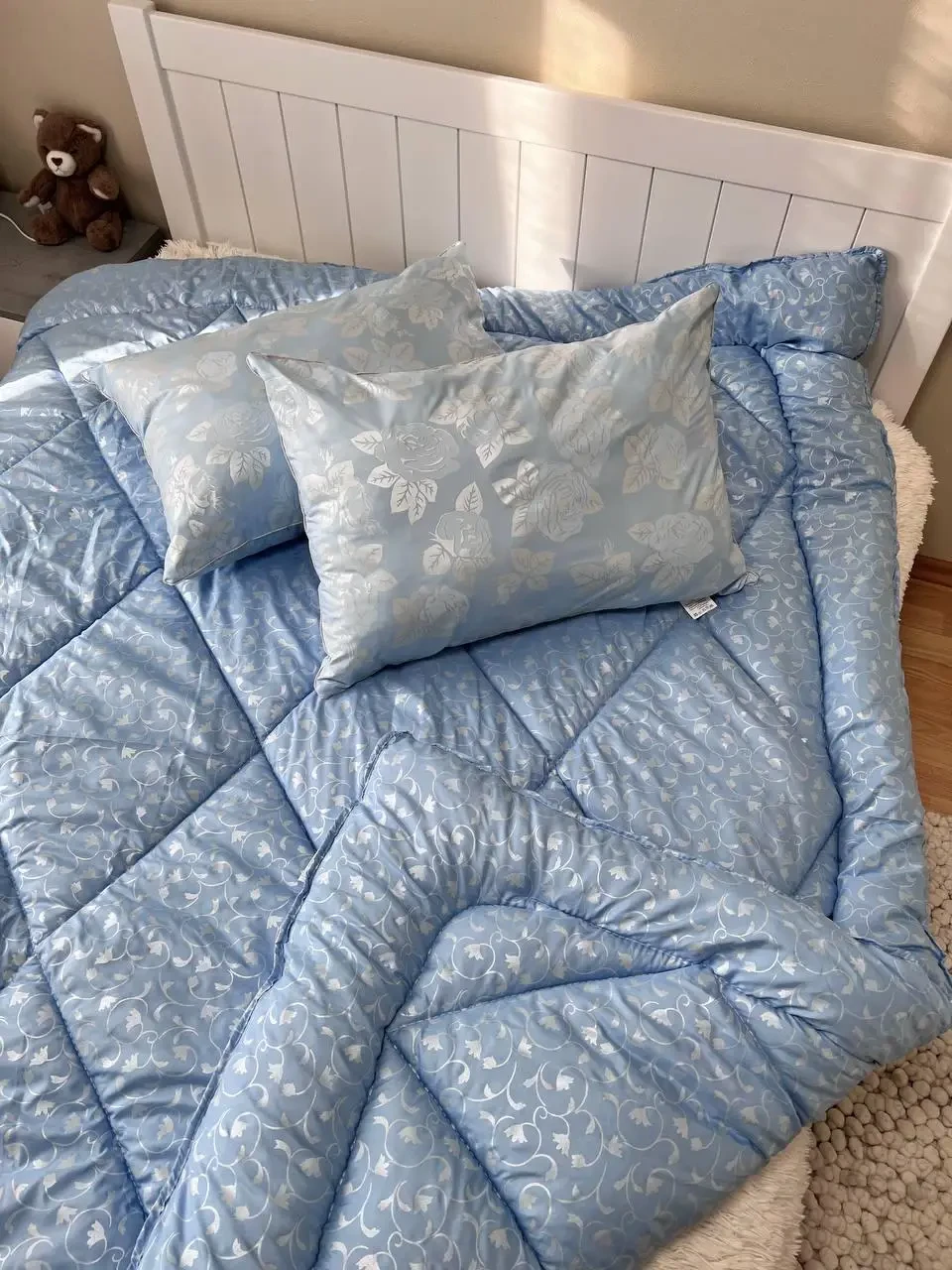 Ковдра Королева Снів Євро Лебединий пух 195×210 см, гіпоалергенна, легка та тепла, фото 1