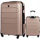 Якісна валіза великого розміру Wings Gannet 97 л абс пластик, на 4 колесах, кодовий замок, колір синій, фото 2