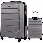 Якісна валіза великого розміру Wings Gannet 97 л абс пластик, на 4 колесах, кодовий замок, колір синій, фото 5