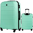 Якісна валіза великого розміру Wings Gannet 97 л абс пластик, на 4 колесах, кодовий замок, колір синій, фото 8