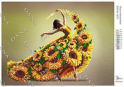 Схема для вишивки бісером Леді соняшників