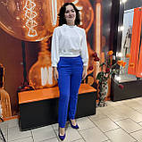 Брюки жіночі завужені класика стрейч 44 сині, фото 9