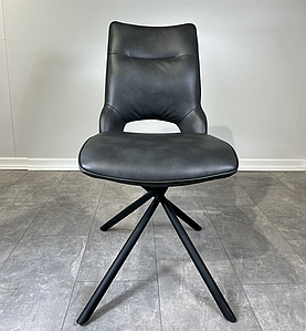 Стілець італійській  сірий шкіряний 64х68х88 см JOSS Грейс