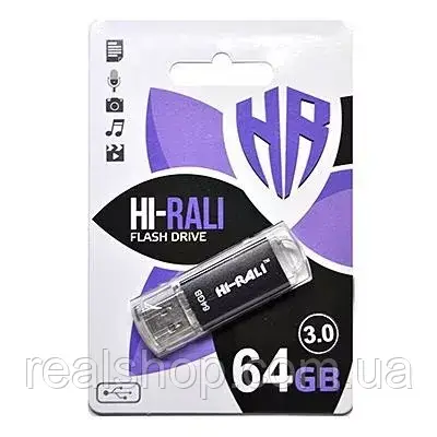 Флеш-накопитель USB3.0 64GB Hi-Rali Rocket Series Black ( HI-64GB3VCBK), фото 1