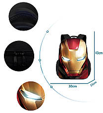 Рюкзак RESTEQ з принтом Залізна людина — шкільний ортопедичний рюкзак 43×30×15 см для дітей та дорослих, фото 2