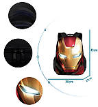 Рюкзак RESTEQ з принтом Залізна людина — шкільний ортопедичний рюкзак 43×30×15 см для дітей та дорослих, фото 2