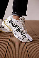 Білі шкіряні чоловічі кросівки Balenciaga Runner Graffiti демісезонні баленсіага