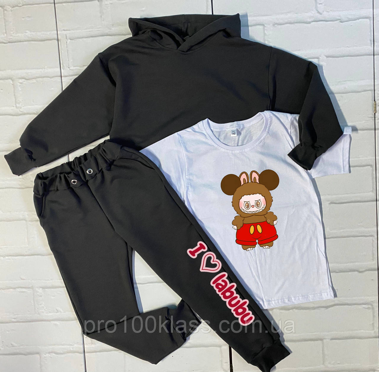 Костюм 3-ка дитячий підлітковий Лабубу Labubu, фото 1