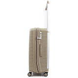 Валіза середня M поліпропілен шампань 68х44х28+5/79л/3.9кг/Airtex 648, фото 4