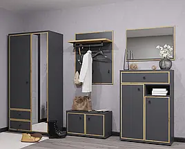 Комплект меблів в передпокій 262 см Ганновер антрацит/дуб артизан Сокме
