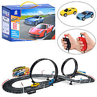 Трек KC-6605B на радіокеруванні 2 пульти(на шнурі), 2 машини, від мережі, в кор-ці, 31,5-21-18,5см