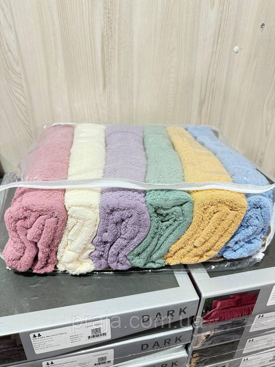 Набір 6шт махрових рушників "Febo coton" 70*140 баня