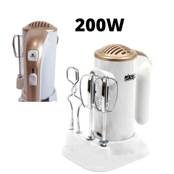 Міксер ручний 5 швидкостей із двома насадками для приготування сумішей різної в'язкості DSP КМ 2021 білий 200W (КМ 2021_536), фото 1
