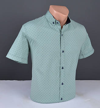 Чоловіча сорочка з коротким рукавом G-port світло-зелена Туреччина 5106