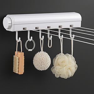 Автоматична витяжна, роликова, настінна сушарка для білизни з гачками (5 шнурів по 3,75 метра)