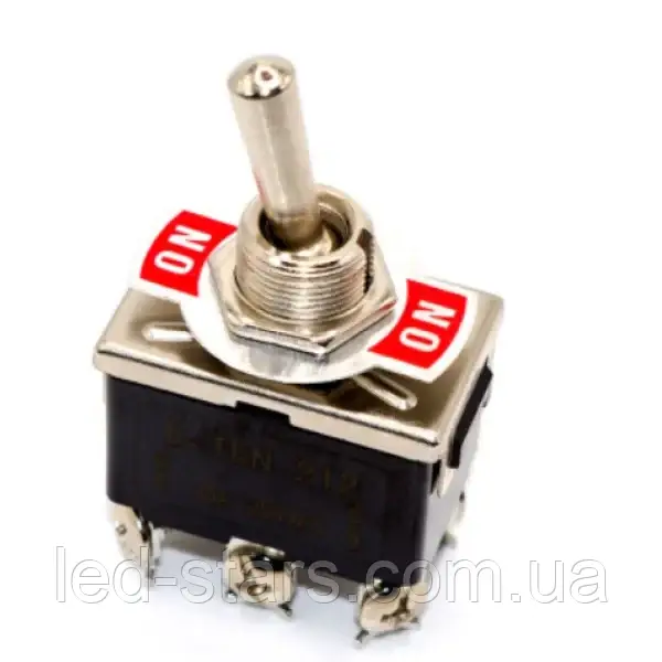 Тумблер (KN3C-212), без фіксації, 15А, 250V, ON-(ON), 6PIN (гвинти), фото 1