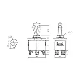 Тумблер (KN3C-203), з фіксацією, 15А, 250V, ON-OFF-ON, 6PIN (гвинти), фото 3