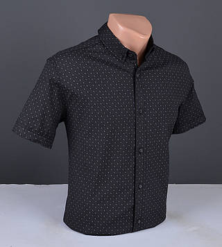 Чоловіча сорочка з коротким рукавом G-port чорна Туреччина 5107