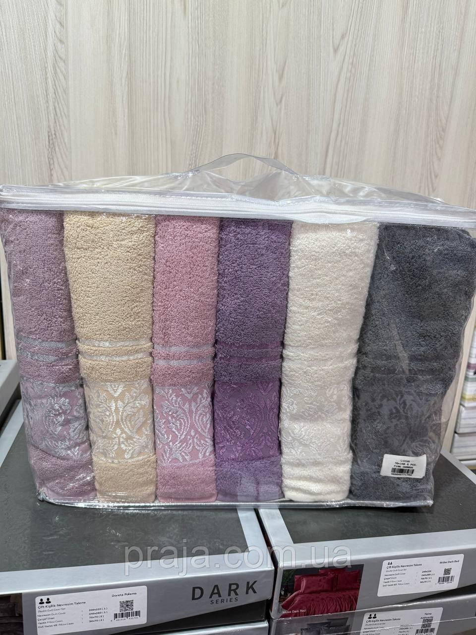 Набір 6шт махрових рушників "Luisa vip cotton" 70*140 баня