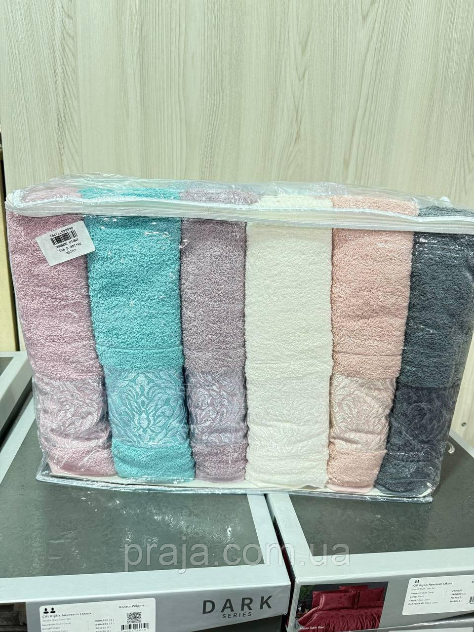 Набір 6шт махрових рушників "Luisa vip cotton" 70*140 баня