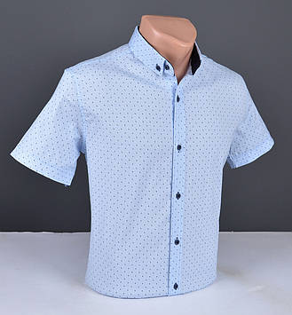 Чоловіча сорочка з коротким рукавом G-port блакитна Туреччина 5108