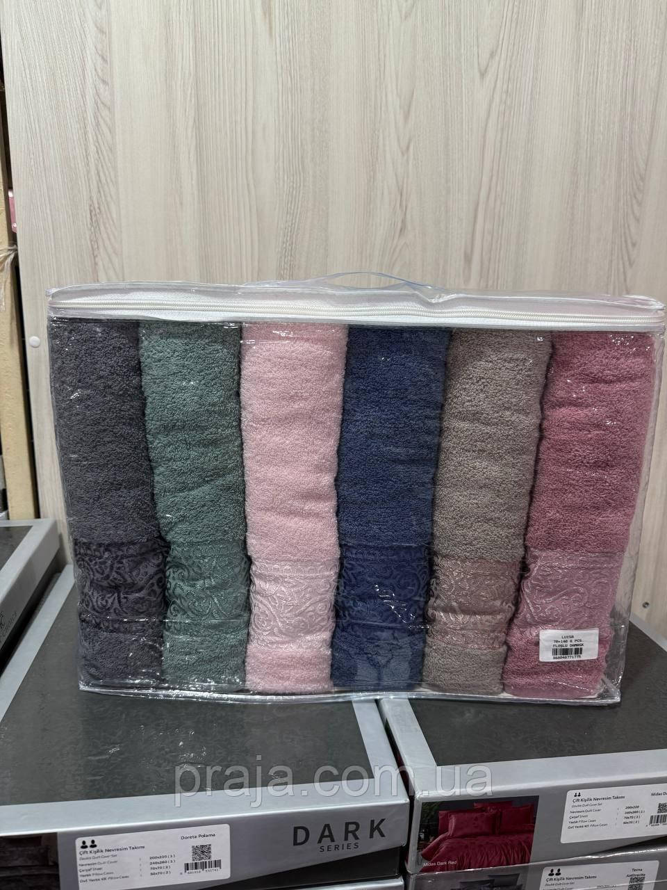 Набір 6шт махрових рушників "Luisa vip cotton" 70*140 баня