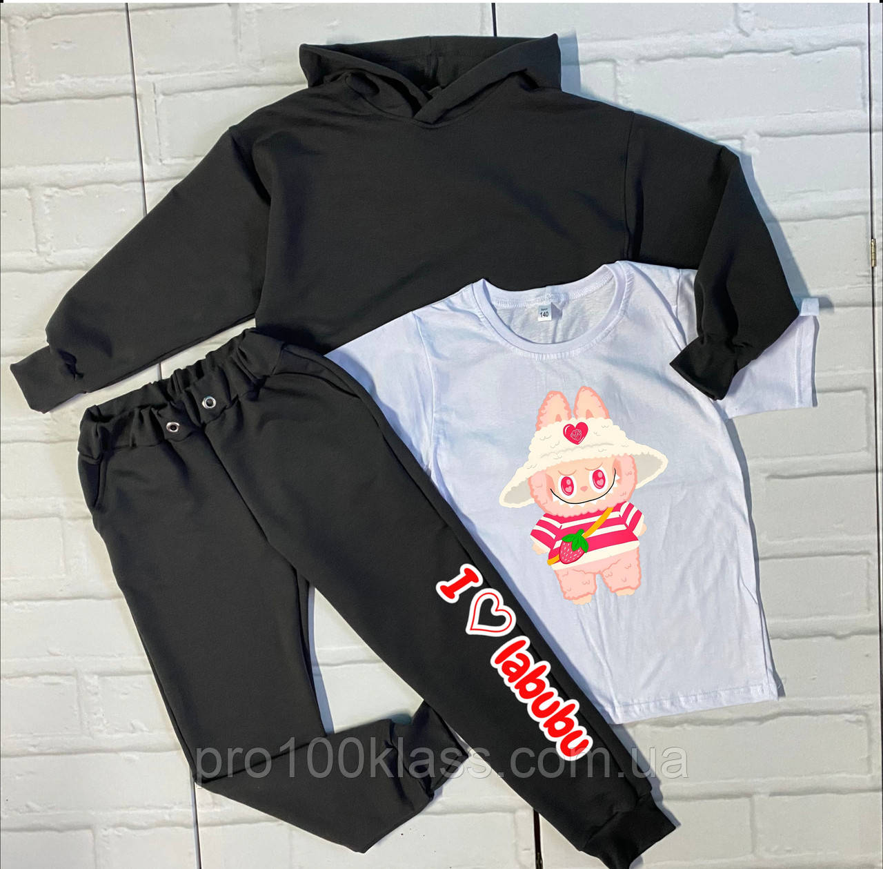 Костюм 3-ка дитячий підлітковий Лабубу Labubu, фото 1