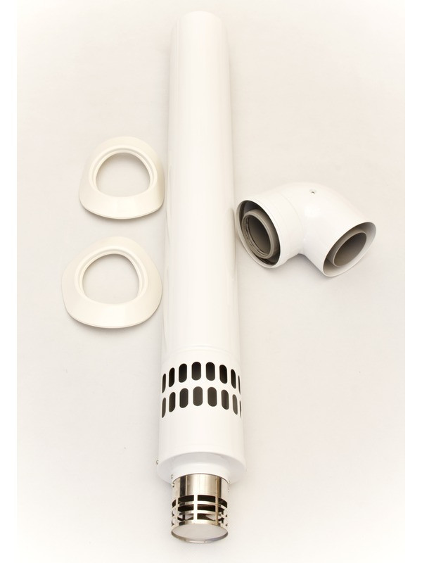 Комплект ø 80/125 + коліно ø 60/100 + перехід. ø 60/100 - ø 80/125, L = 1м, фото 1