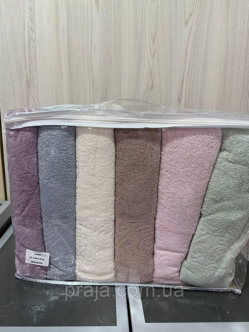 Набір 6шт махрових рушників "Luisa vip cotton" 70*140 баня