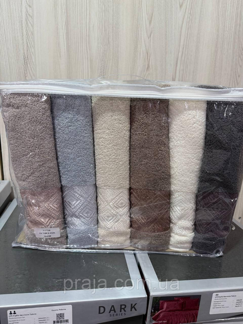 Набір 6шт махрових рушників "Luisa vip cotton" 70*140 баня