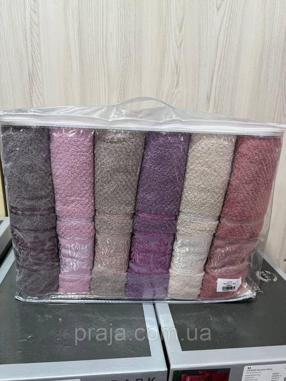 Набір 6шт махрових рушників "Luisa vip cotton" 70*140 баня