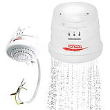 Проточний водонагрівач насадка на душ міні бойлер нагрівач води Horizon ST-05 White, фото 3