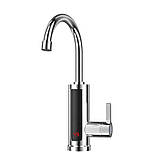 Проточний водонагрівач Delimano RX-011-1 Гнучкий кран бойлер із хромованим пластиком LCD екран поворот 360, фото 5