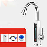 Проточний водонагрівач Delimano RX-011-1 Гнучкий кран бойлер із хромованим пластиком LCD екран поворот 360, фото 10