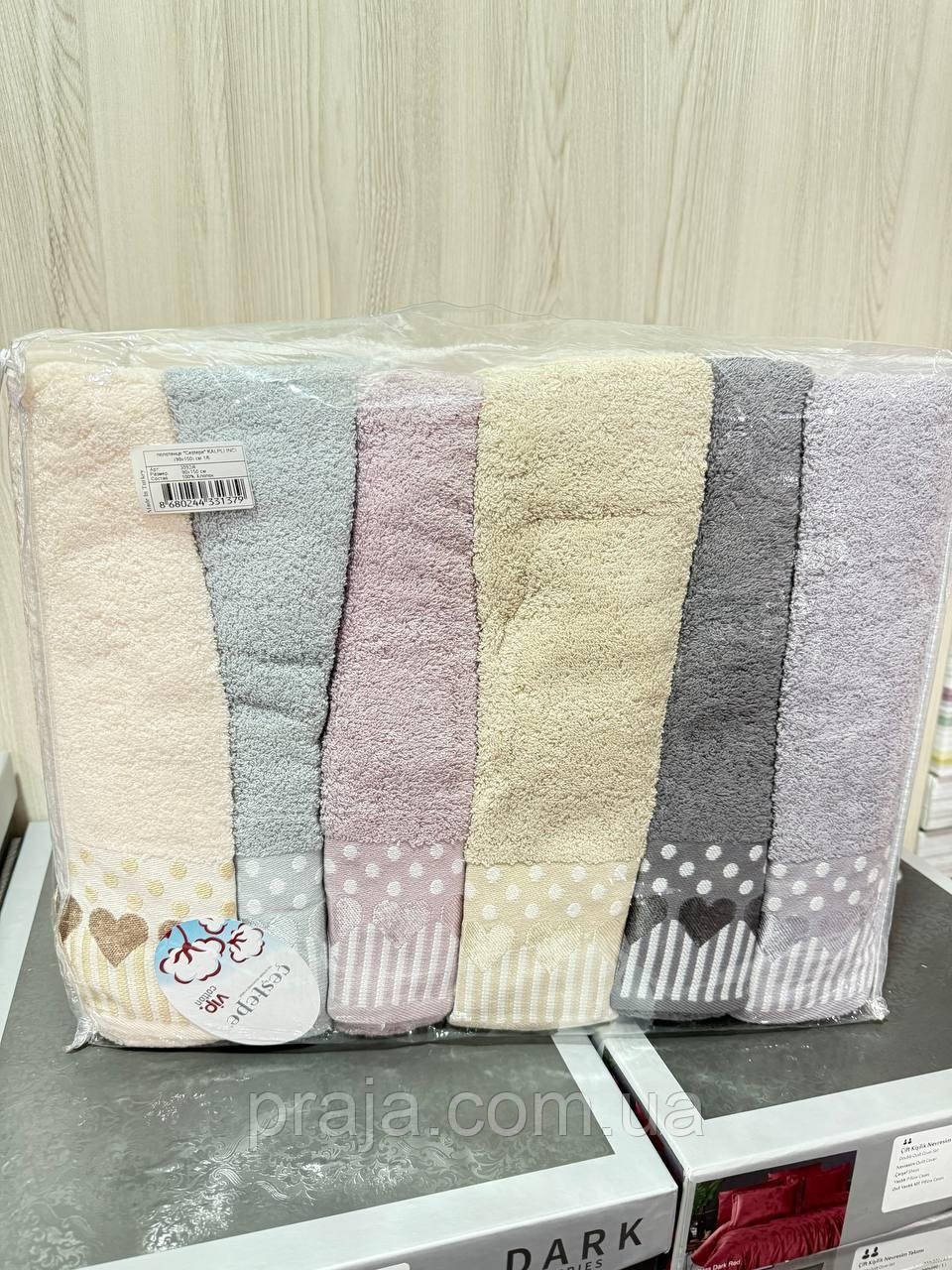 Набір 6шт махрових рушників "VIP Cotton Cestepe" 90*150 баня/сауна