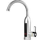 Електричний проточний водонагрівач EM RX-012 кран з led екраном хромований пластик на дачу кухню GS-7304, фото 6