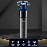 Електробритва для чоловіків роторна для вологого та сухого гоління з плаваючими головками XPRO V-325 чорна (41589-16009_299), фото 3