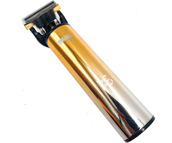 Машинка для стрижки волосся професійна триммер для вусів та бороди окантувальний з LED дисплеєм DSP 90375 золотиста 5W, фото 1