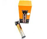 Машинка для стрижки волосся професійна триммер для вусів та бороди окантувальний з LED дисплеєм DSP 90375 золотиста 5W, фото 5