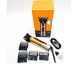 Машинка для стрижки волосся професійна триммер для вусів та бороди окантувальний з LED дисплеєм DSP 90375 золотиста 5W, фото 6